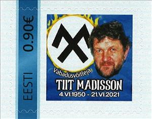Stamp, Tiit Madisson Vabadusvõitleja, Personalized and Private Mail Stamps,  , Men, Military Officers