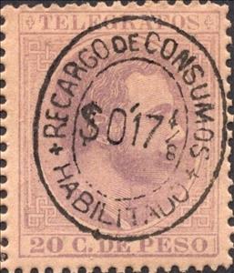 Stamp, Alfonso XII, Philippines,  , Famous People, Heads of State, Kings, Men, Royalty