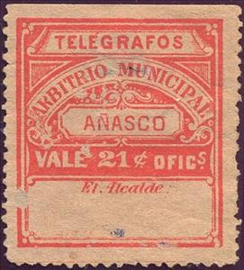 Stamp, Añasco - Arbitrio Municipal, Puerto Rico,  , Telegraphy
