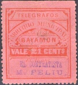 Stamp, Bayamon - Arbitrio Municipal, Puerto Rico,  , Telegraphy