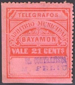Stamp, Bayamon - Arbitrio Municipal, Puerto Rico,  , Telegraphy