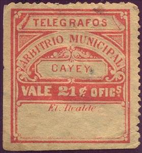 Stamp, Cayey - Arbitrio Municipal, Puerto Rico,  , Telegraphy