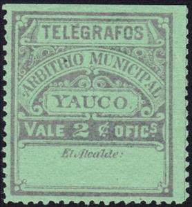 Stamp, Yauco - Arbitrio Municipal, Puerto Rico,  , Telegraphy