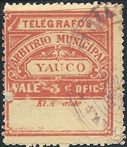 Stamp, Yauco - Arbitrio Municipal, Puerto Rico,  , Telegraphy