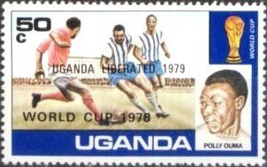 Stamp, Defenders and Polly Ouma, Uganda,  , Sport, Football (Soccer)
