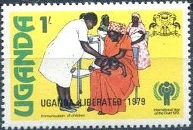Stamp, Immunization of Children, Uganda,  , Healthcare, UNICEF, Children, International Years