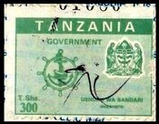 Anchor, ship's wheel and coat of arms of Tanganyika