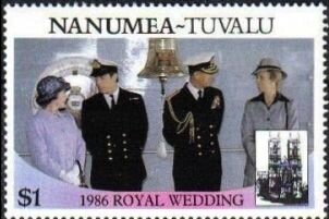 Stamp, Prince Andrew and Prince Philip, Tuvalu, Nanumea,  , Royalty