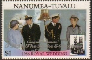 Stamp, Prince Andrew and Prince Philip - ovpt, Tuvalu, Nanumea,  , Royalty