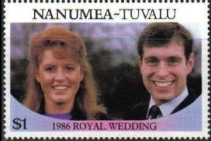Stamp, Sarah Ferguson and Prince Andrew, Tuvalu, Nanumea,  , Royalty