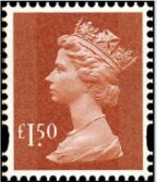 Stamp, Queen Elizabeth II - Security Machin - M21L, United Kingdom of Great Britain & Northern Ireland,  , Crowns and Coronets, Famous People, Heads of State, Queens, Royalty, Women