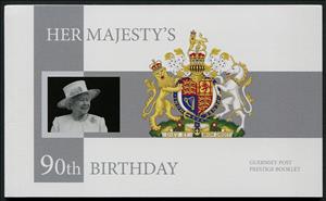 Booklet, 90th Birthday of Queen Elizabeth II, Alderney,  , Anniversaries and Jubilees, Famous People, Headgear, Heads of State, Queens, Royalty, Women