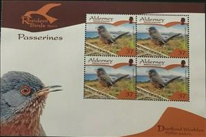 Booklet Pane, Dartford Warbler (Sylvia undata), Alderney,  , Animals (Fauna), Birds