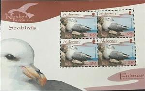 Booklet Pane, Northern Fulmar (Fulmarus glacialis), Alderney,  , Animals (Fauna), Birds