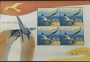 Booklet Pane, Northern Gannet (Morus bassanus), Alderney,  , Animals (Fauna), Birds