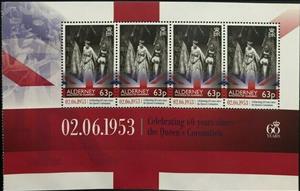 Booklet Pane, Queen Elizabeth II in Procession, Alderney,  , Anniversaries and Jubilees, Crowns and Coronets, Famous People, Heads of State, Queens, Royalty