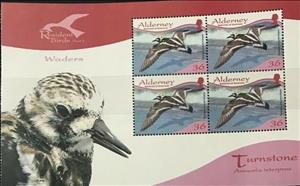 Booklet Pane, Ruddy Turnstone (Arenaria interpres), Alderney,  , Animals (Fauna), Birds