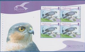 Booklet Pane, Sparrowhawk (Accipiter nisus), Alderney,  , Animals (Fauna), Birds, Birds of Prey
