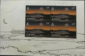 Booklet Pane, Titanic sailing past Alderney, Alderney,  , Anniversaries and Jubilees, Ships