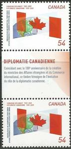 Gutter Pairs, Canadian flag intersecting globe, Canada,  , Anniversaries and Jubilees, Flags, Globes