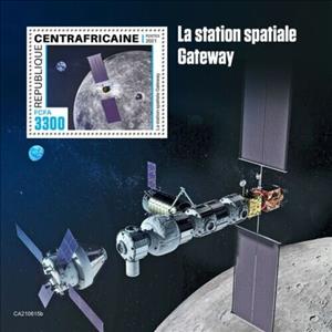 Souvenir Sheet, Gateway Space Station, Central African Republic,  , Outer Space, Space Traveling