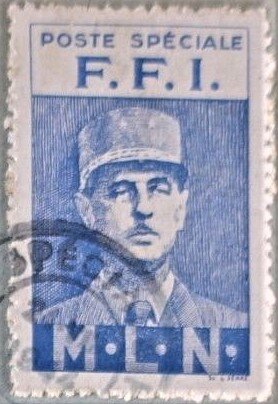 Stamp, Poste Speciale FFI MLN General De Gaulle, Cinderellas,  , Liberations, Military Officers, Organizations