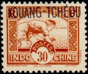 Stamp, Paddy Field, French Colonies,  