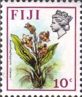 Stamp, Acanthephippium vitiense, Fiji,  , Flowers, Orchids, Plants (Flora), Queens, Royalty