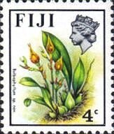 Stamp, Bulbophyllum sp., Fiji,  , Flowers, Orchids, Plants (Flora), Queens, Royalty