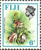 Stamp, Phaius tankervilleae, Fiji,  , Flowers, Orchids, Plants (Flora), Queens, Royalty