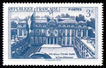 Stamp, Élysée Palace Design of 1957, France,  , Architecture, Palaces, Philatelic Exhibitions