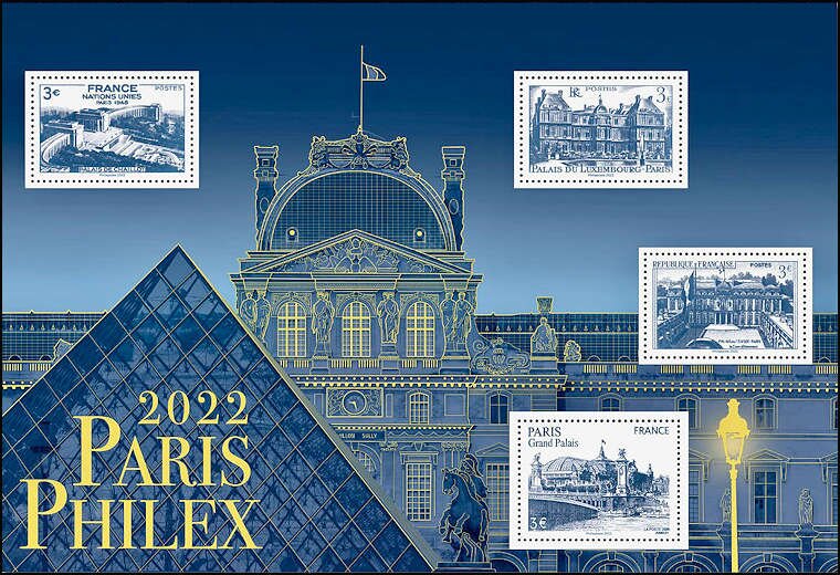 Paris Philex 2022 : Palaces of Paris Stamp Designs
