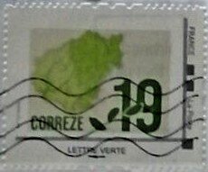 Stamp, 19 Correze 2, France,  , Maps