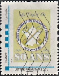 Stamp, Golden keys. Caretakers Union. 80 Union National Concierges, France,  , Keys, Labour Organisations