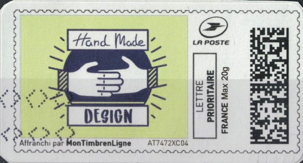 Hand Made Design. Light Green Background