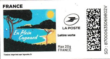 Stamp, PACA Provence Alps Cote d'Azur "En plein cagnard". Redesign, France,  , Coastal Areas, Summer