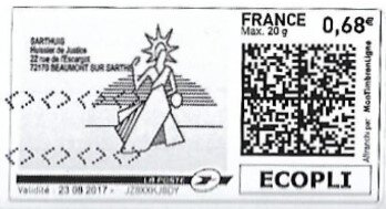 Stamp, Sarthuis, France,  , Lawyers - Advocates, Logos, Stylized Figures / Persons