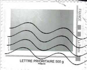 Stamp, Shiny and Grey, France,  