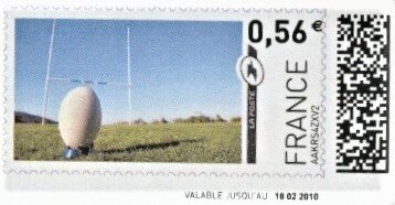 White Rugby Ball in front of Goal