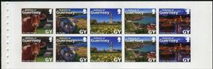 Booklet Pane, Love the Bailiwick, Guernsey,  , Animals (Fauna), Beaches, Cattle, Churches - Cathedrals - Basilicas - Chapels, Landscapes, Mammals, Ports