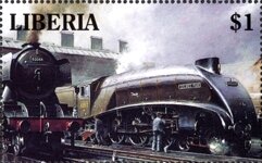 Stamp, Class A3 #60044 Melton, Class A4 #60017 Silver Fox, Liberia,  , Locomotives, Railways, Steam Traction
