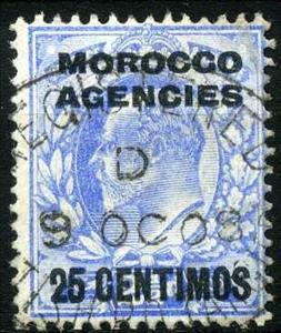 Stamp, King Edward VII, Morocco, British Post Office,  , Crowns and Coronets, Famous People, Heads of State, Kings, Men, Royalty