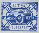Stamp, Submarine and inscription, German Realm,  , Submarines