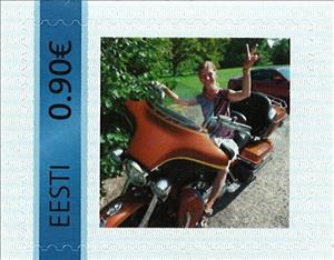 Stamp, Kadi-Marina, Personalized and Private Mail Stamps,  , Motorcycles, Women