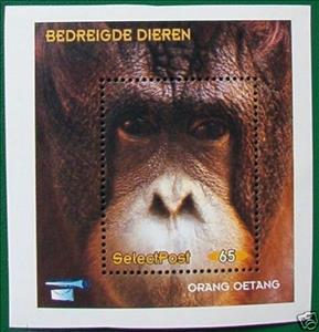 Souvenir Sheet, Orang getanf, Personalized and Private Mail Stamps,  , Animals (Fauna), Monkeys