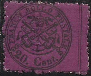 Stamp, Papal Arms, Roman States,  