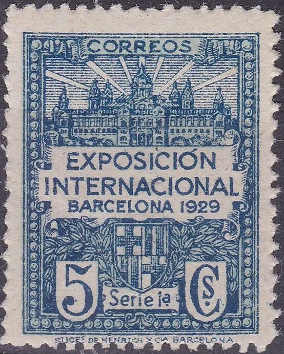 Palau Nacional and coat of arms of Barcelona - Serie 1a.