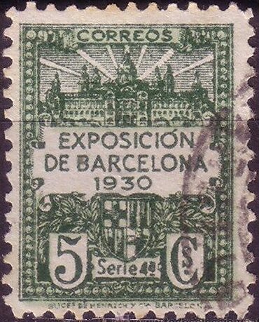 Palau Nacional and coat of arms of Barcelona - Serie 4a.