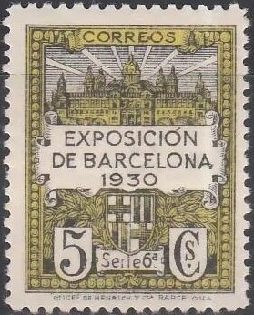 Palau Nacional and coat of arms of Barcelona - Serie 6a.