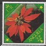 Stamp, Red Poinsettia, Anguilla,  